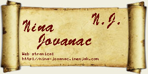 Nina Jovanac vizit kartica